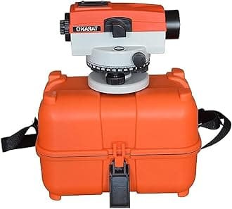 TENABLE NAUTICAL MART High Precision 32X and 24X Optical Auto Level with Tarano Gauge Surveying Equipment for Builders & Contractors TARANO AUTO LEVEL (Orange, 24X-Auto Level)