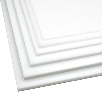 High Density Polyethylene Sheets HDPE Plastic Sheet Board for DIY, Heavy Duty Industry, 3/8" Thick,Size 12" x 12", White Color