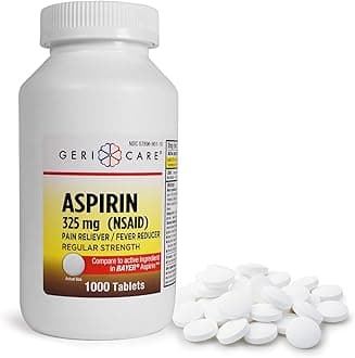 Aspirin Tablets 325mg - Pain Reliever and Fever Reducer Uncoated Aspirins for Adults & Kids 12+ (NSAID) Great for Headache, Toothache, Arthritis, Menstrual & Muscle Pain (Bottle of 1,000)
