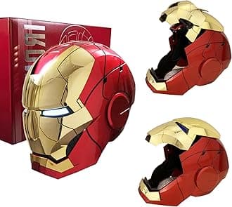 Iron-Man MK 5 Wearable Electronic Helmet: Voice & Remote Controlled, Perfect Super Hero Mask,Can Cosplay and Collectible Figures for Man and Teen-Ideal Gift for Halloween&Birthdayand&Christmas(Golden)