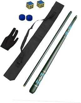 KBA Pool Billiard Snooker Cue Stick for Pool Snooker Players 10.5mm Tip Size with Cue Cover, Glove, Two Chalk and Cue Tips (Black)