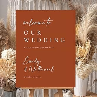 Personalized Fall Wedding Welcome Sign, Waterproof PVC Material Printing, Size 18x24 - One Side