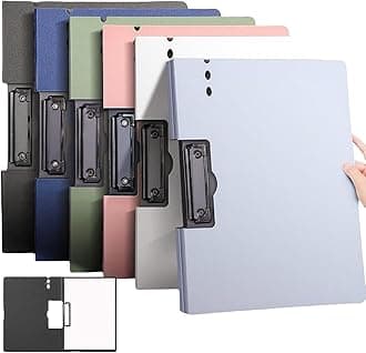 Clipboard Folder - A4 Foldable Clipboard with Metal Clip, 360 Degree Foldable Binder Clipboards with Pen Holder, Field Work Signboard, Nursing Clipboards for Letter or A4 Size, 6 Pack