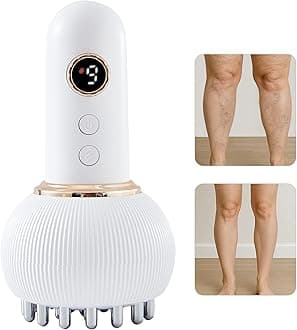 Leg Massager for Circulation and Pain Relief, Lymphatic Drainage & Varicose Veins Support - Calf, Foot & Knee Massager with SoothingPulse, Heat, Light & Vibration – Ideal for Swelling & Fatigue, White
