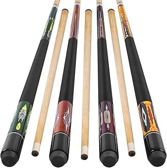 Pool Cue Stick, 58'' Snooker Play Cue Professional Billiard Sticks 18,19,20,21,22 Oz 2-Piece for Pool Table Sports (Brown, Maple Wood)