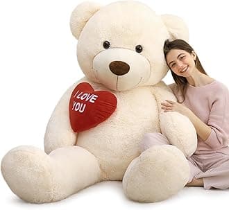 MaoGoLan Big Teddy Bear 5 Feet Tall - I Love You Red Heart Giant Stuffed Animal for Girlfriend, Boyfriend, Wife, Lover - Valentine's, Anniversary, Birthday