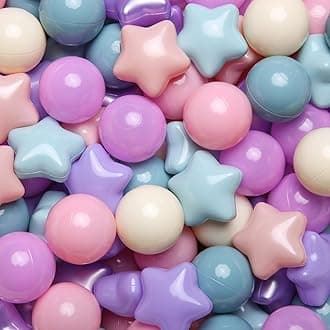 GOGOSO Ball Pit Balls for Toddlers Phthalate-Free BPA-Free Non-Toxic Crush Proof Soft Plastic Play Balls Baby Kids Shape Tent Pool Playhouse Playpen Party Decor,Pink+Purple+Blue,100PCS